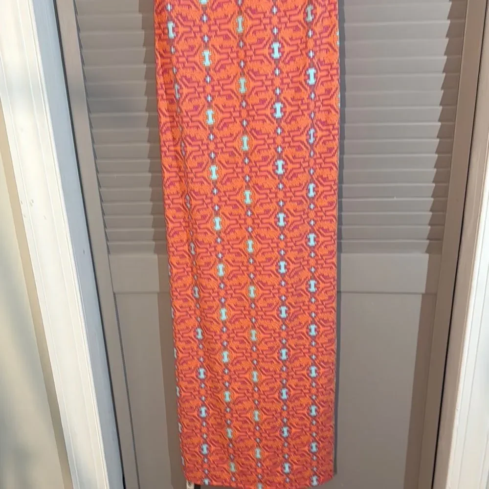 Coral V-Neck Sleeveless Wrap Maxi Dress by (Ellie Kai) size M - Picture 5 of 15